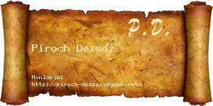 Piroch Dezső névjegykártya